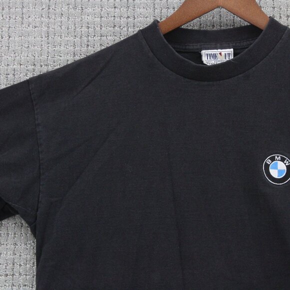 Vintage Time Out Shirt Mens Medium M Black Faded Crewneck BWM Logo Embroidered - Picture 3 of 9
